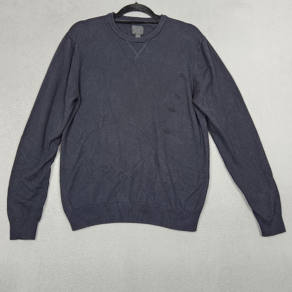14th & Union Sweater Mens Medium Black Cotton Cashmere Crewneck Pullover Knit